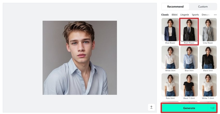 select black blazer from classic